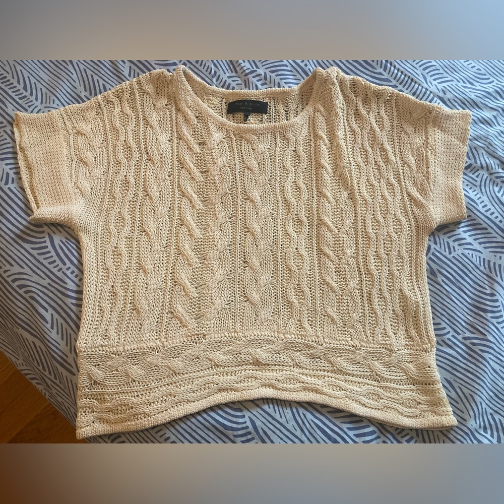 Rag & bone cream knit top